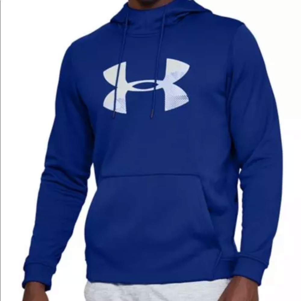 Mens Royal Blue Under Armour Fleece Big Logo Hoody